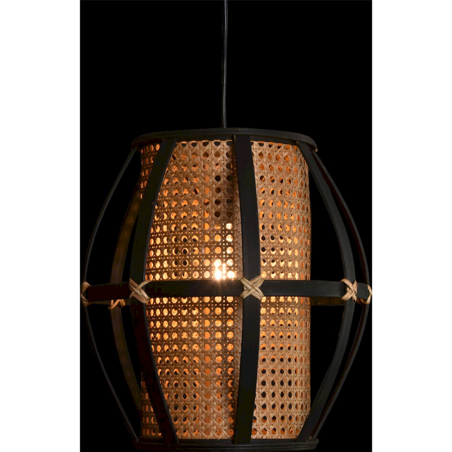 Suspension ronde en bambou et rotin Colonial