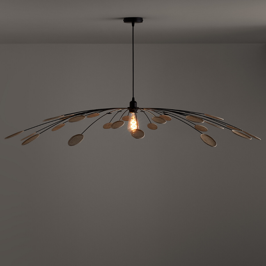 Suspension métal acier et cannage Ø138 cm, Léonie