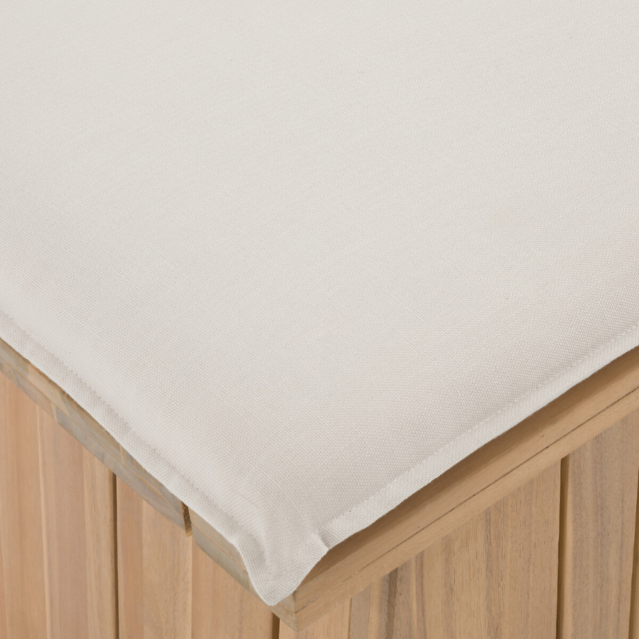 Banc coffre de jardin, en acacia, avec coussin, BRUT