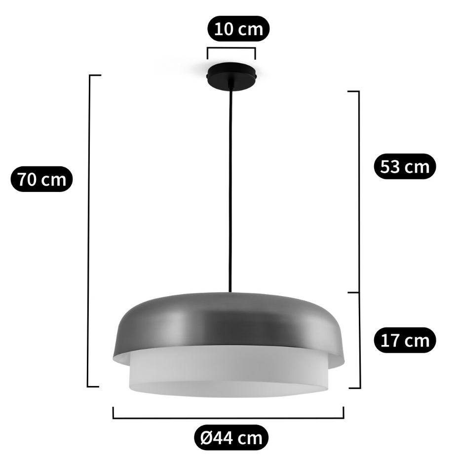 Suspension simple métal finition moka, Clepsos