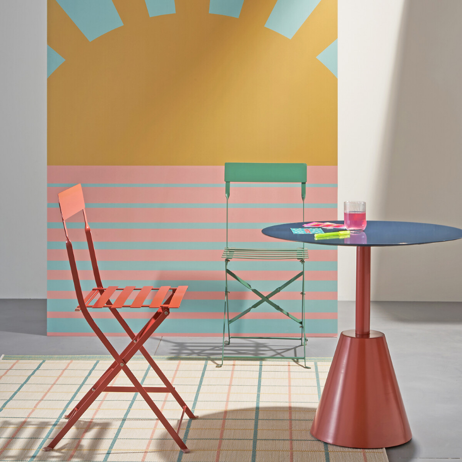 Lot de 2 chaises pliantes métal fer, Ozevan