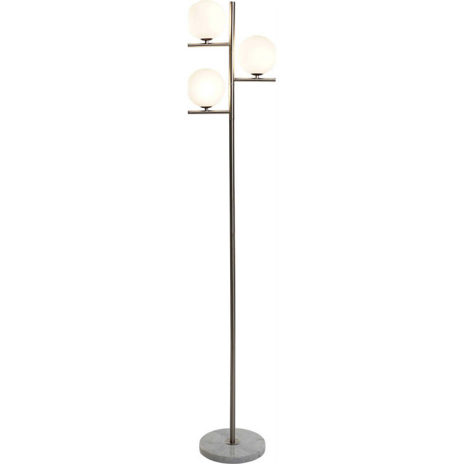 Lampadaire rond en marbre et verre Moderno
