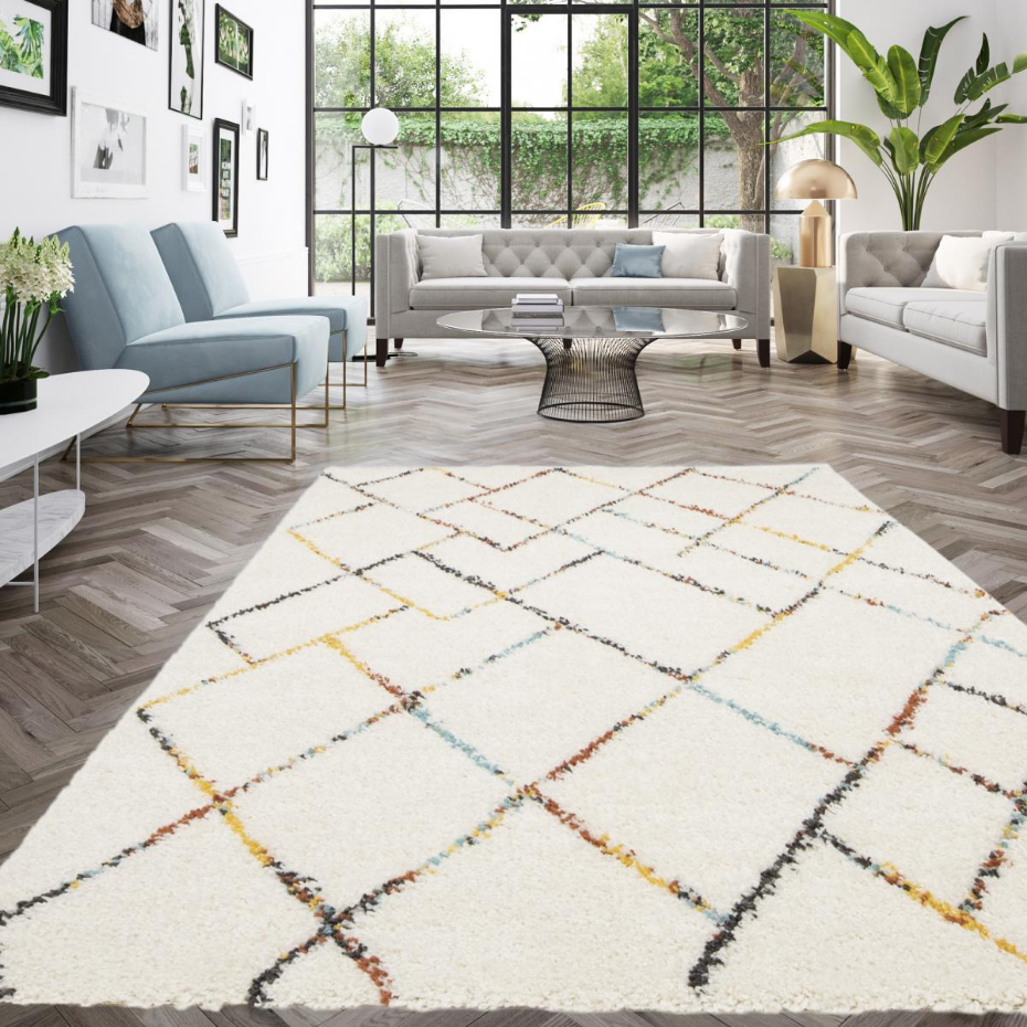Tapis shaggy tissé motif berbère CHROMA 2