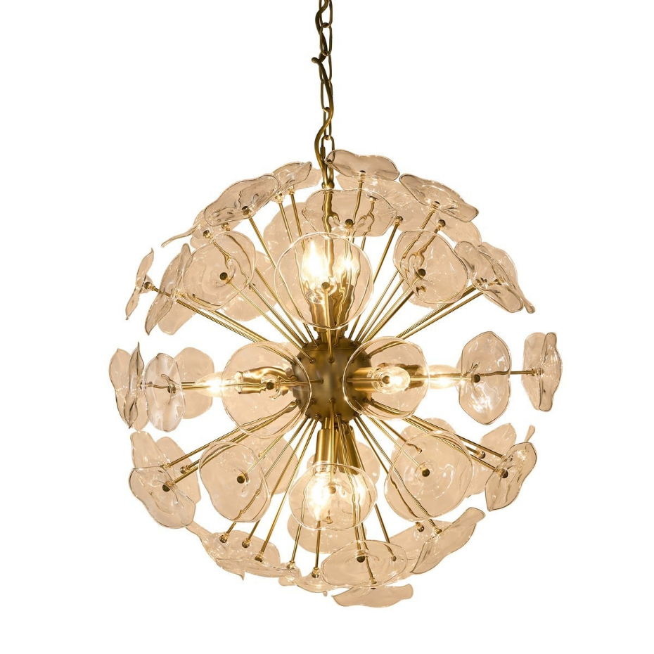 Lustre en verre et métal laiton DAHLIA