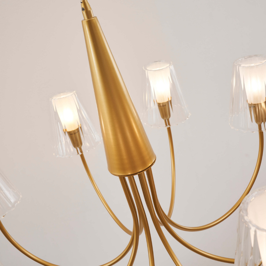 Lustre baroque abat-jours en verre - CERENOVA
