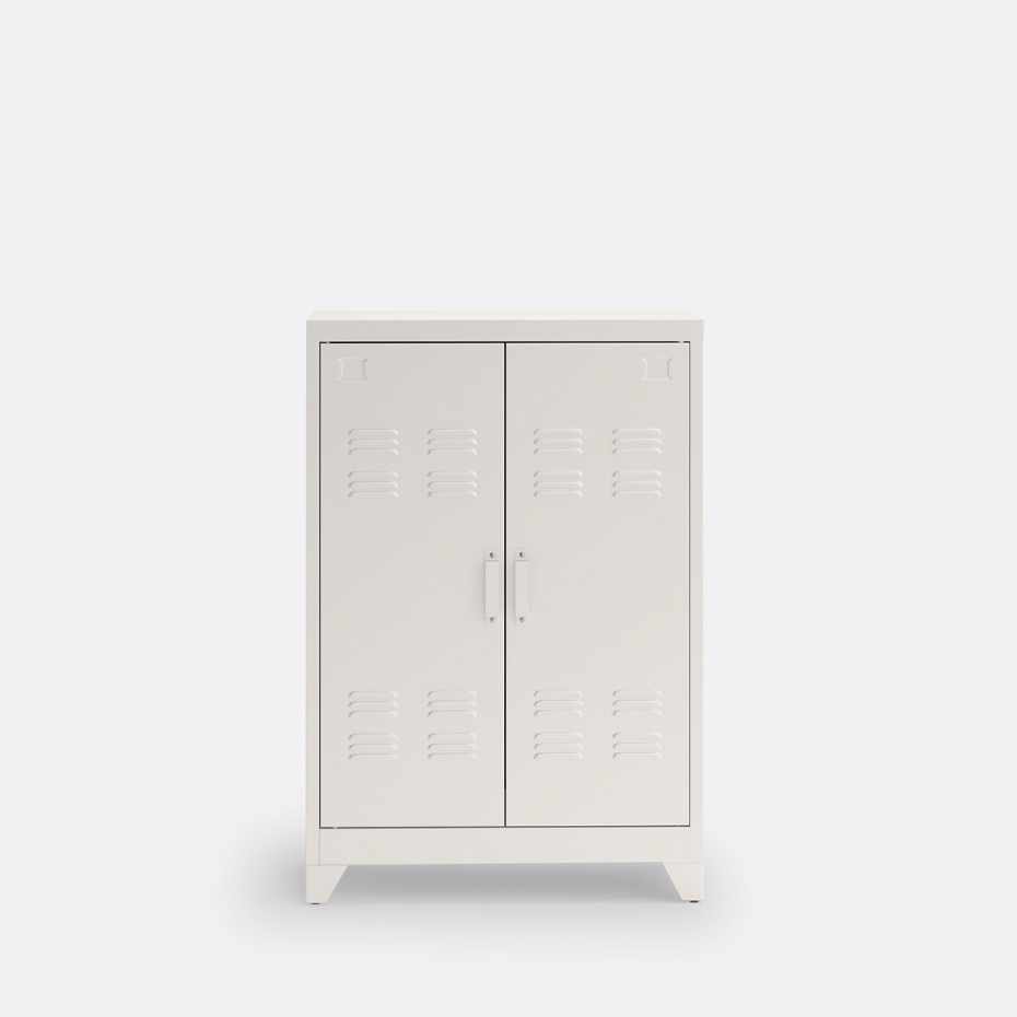 Armoire basse 2 portes en métal acier, Hiba