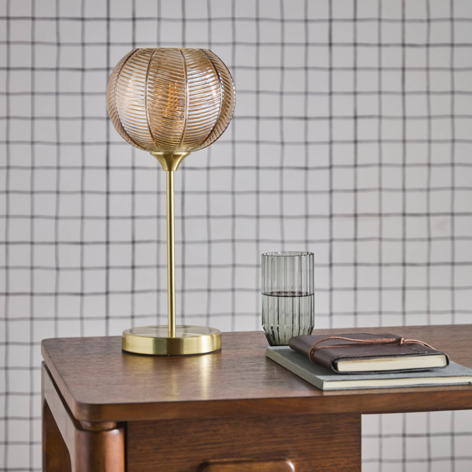 Lampe de table intérieur métal et verre Ø20cm BASILE