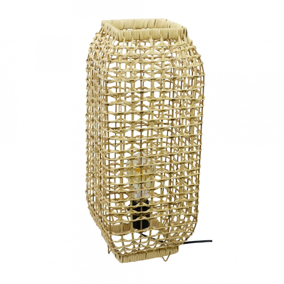 Lampe à poser en rotin et métal grand modèle, AMBA
