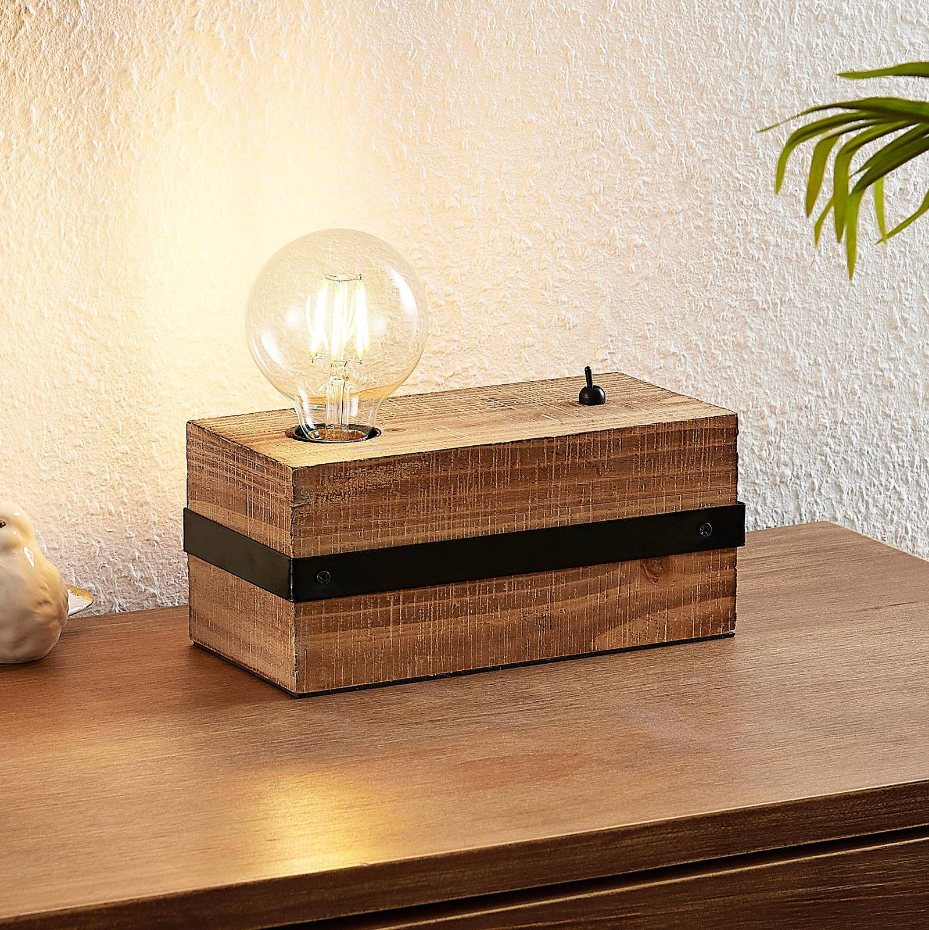 Lampe à poser en bois traditionnelle