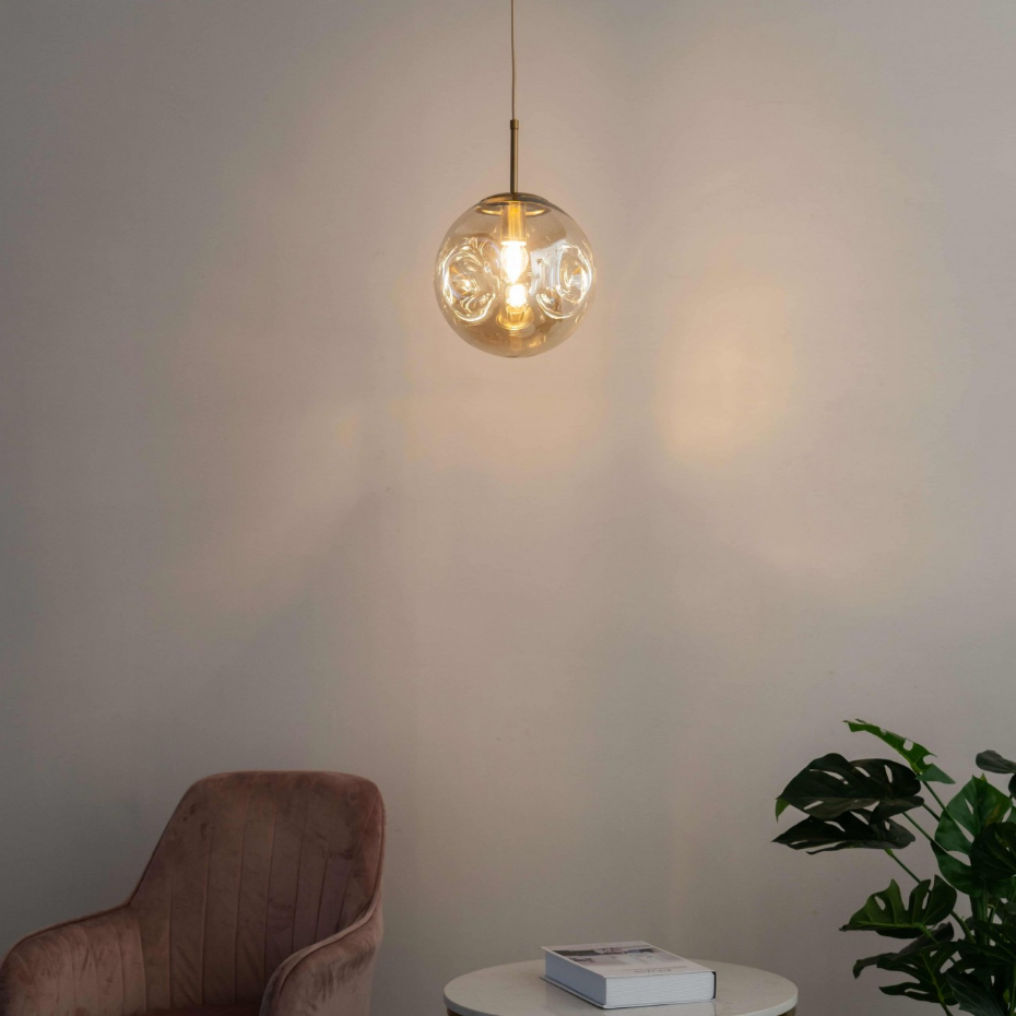 Suspension design en verre et laiton - NOUROT