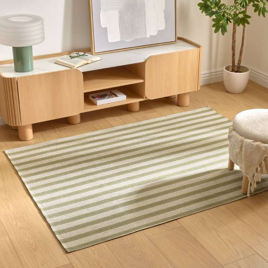 Tapis à rayures en coton antidérapant GROOVE