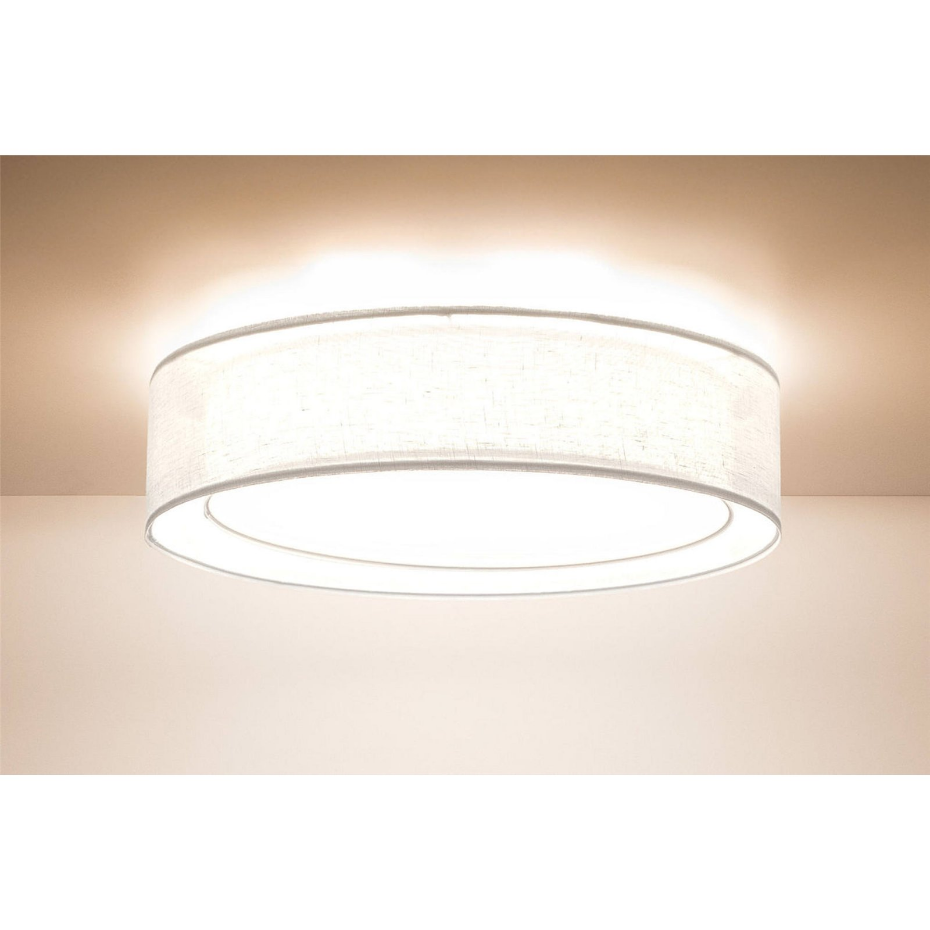 Plafonnier rond en tissu double couche Puro