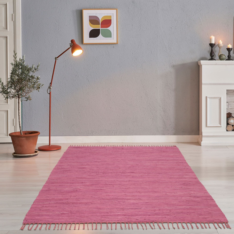 Tapis réversible coloré en coton tissé à la main - Happy Cotton