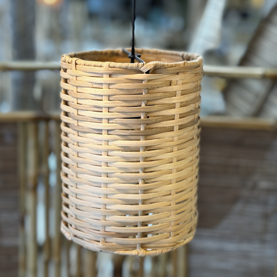 Suspension en rotin cylindrique YUNIS