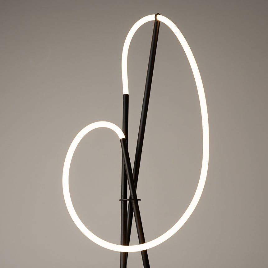 Lampadaire design tube lumineux à LED AURORA