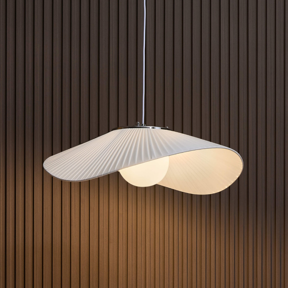 Suspension plissée tissu blanc - ODALIA
