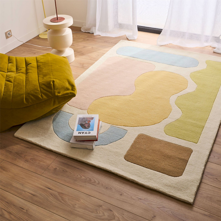 Tapis fait main en laine et coton Pantone