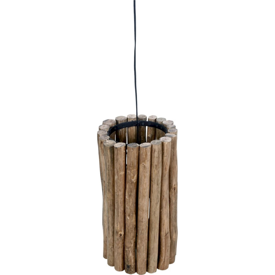 Suspension en bois forme branches style teck carré