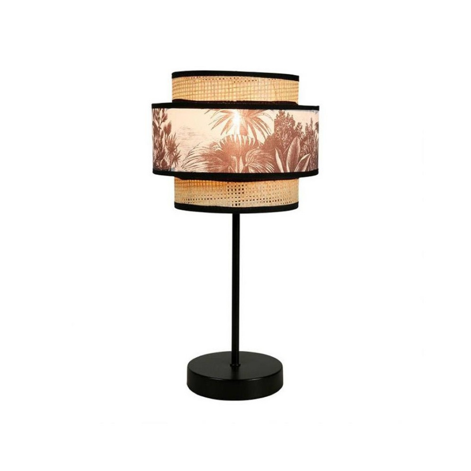 Lampe abat-jour papier rotin 3 niveaux ombrage