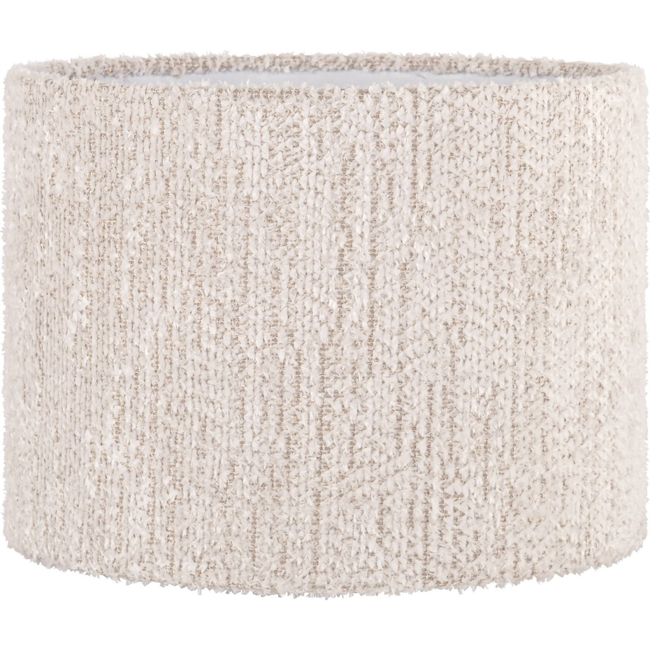 Abat-jour rond en polyester texturé pour lampe de salon