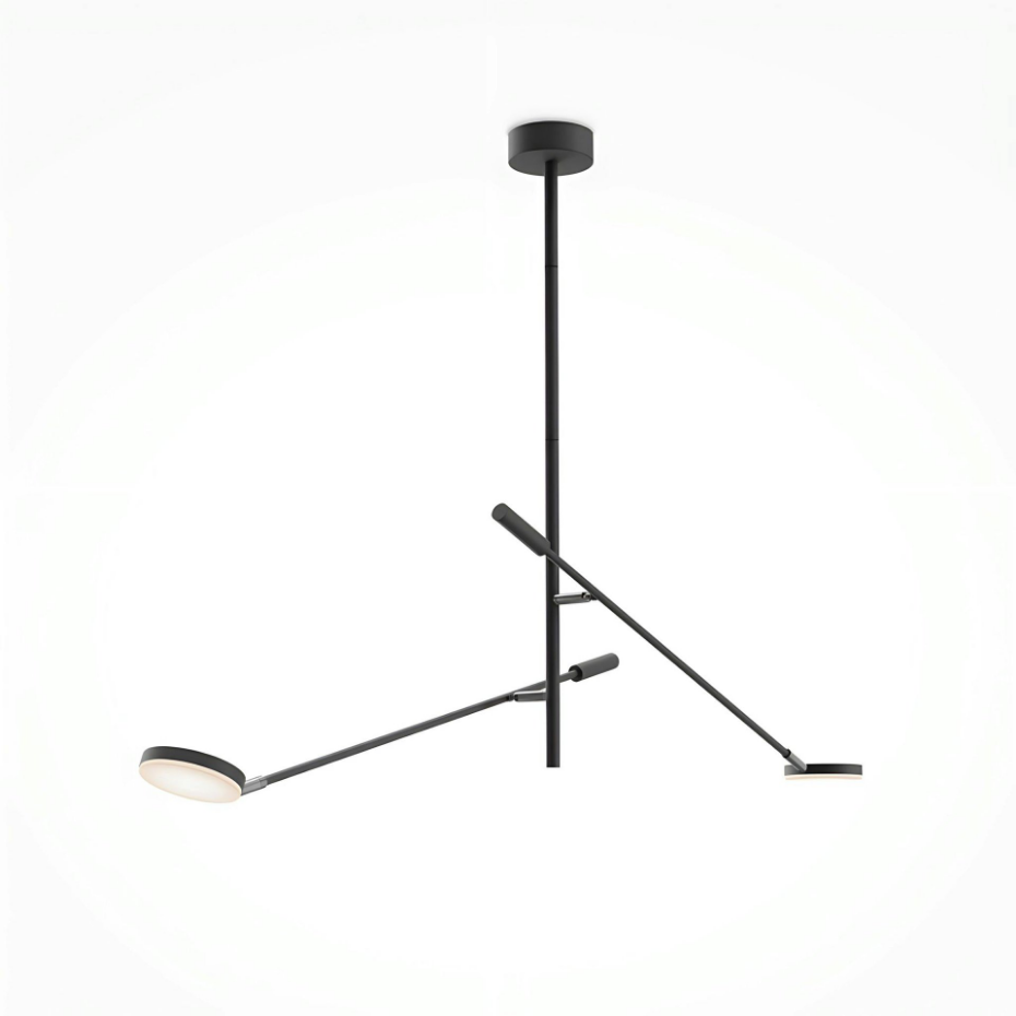 Suspension noire LED – bras articulés avec 2 ampoules OCALA