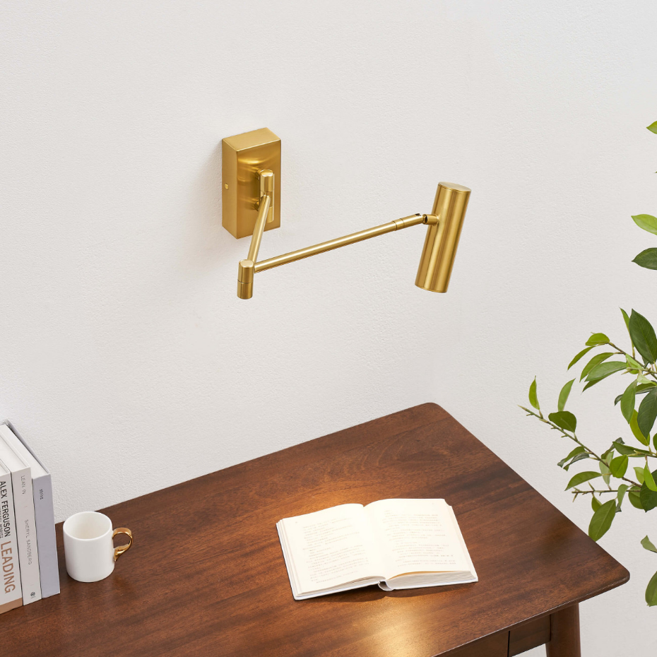 Applique liseuse LED intégrée laiton - RIMIO