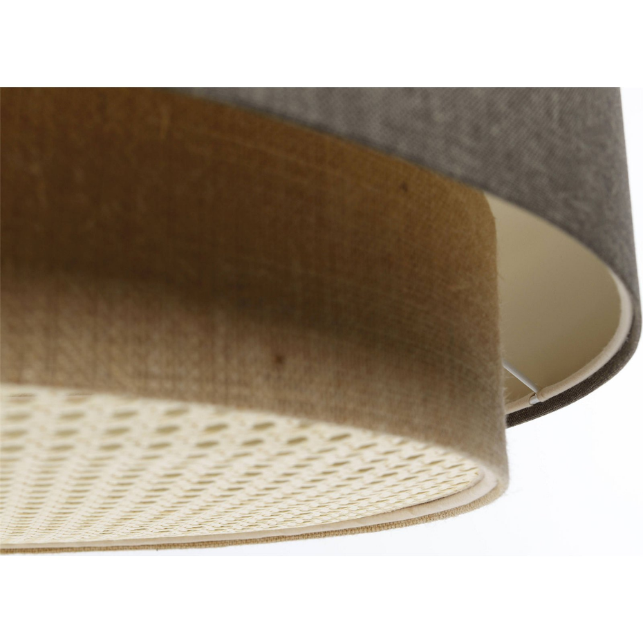 Suspension ronde en tissu et rotin Boho Elegant
