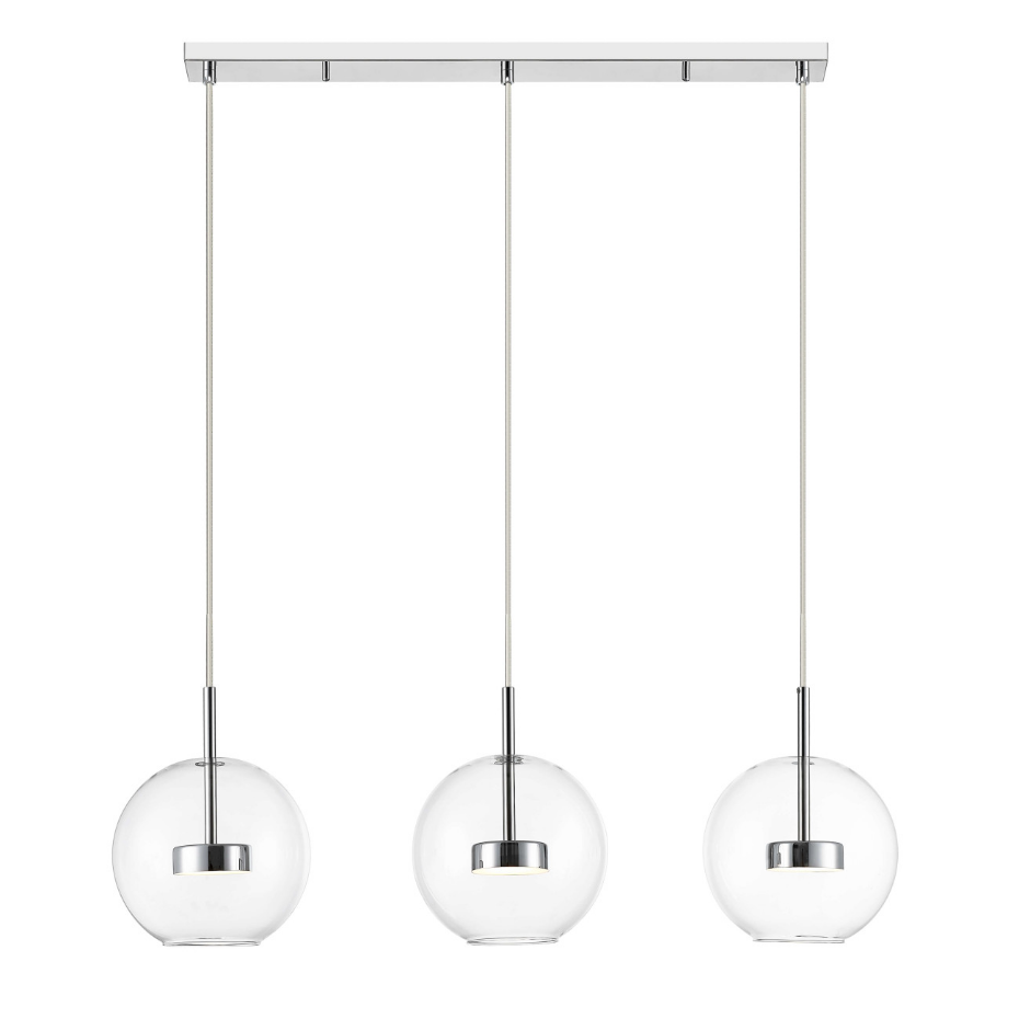 Suspension  chromée à trois verres - GICA