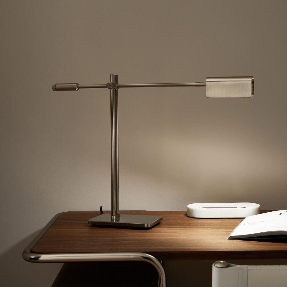 Lampe à poser articulée, nickel satiné, Phili