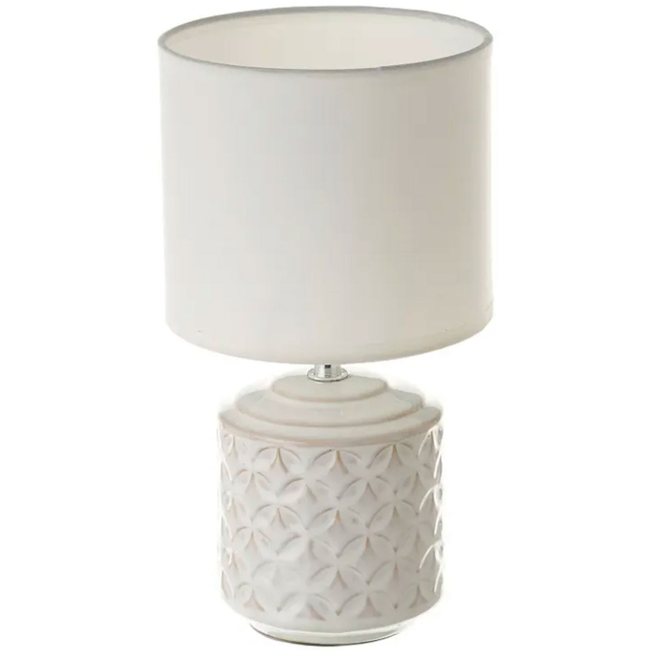 Lampe à poser ronde céramique blanche 15x15x28cm