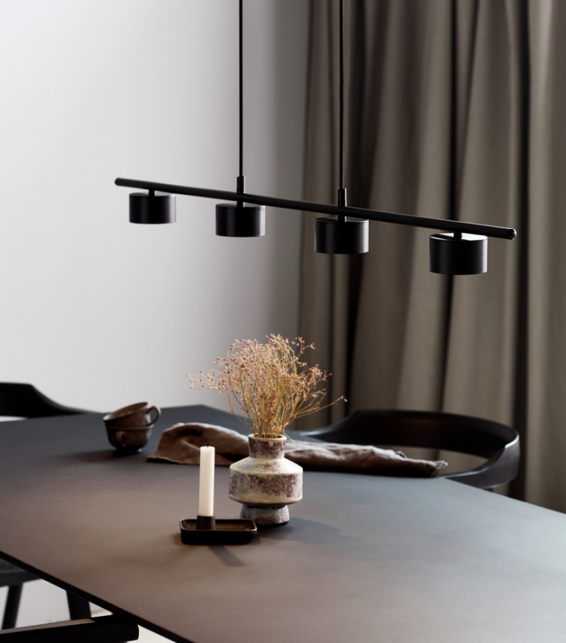 Suspension Clyde 4-Rail Métal Noir ,  H. 212 - IP20 - LEDModule /  Nordlux Intérieur