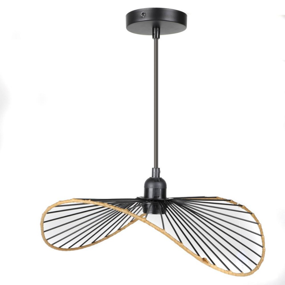 Suspension En Métal Noir Et Corde D35