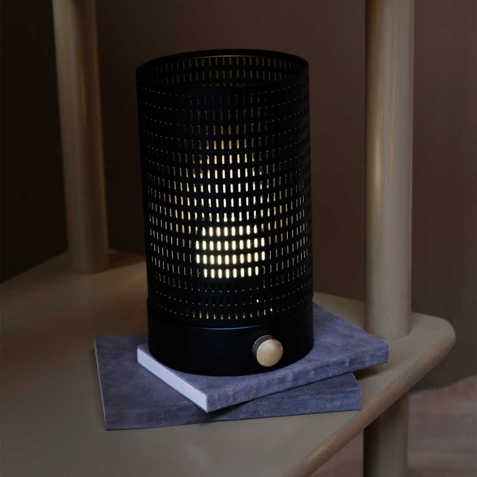 Lanterne noire/laiton MESH