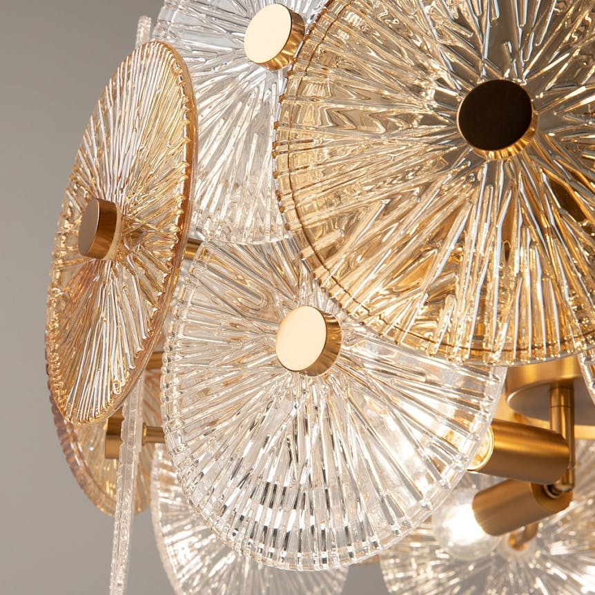Suspension rétro en verre - forme soleil stylisé YUMA