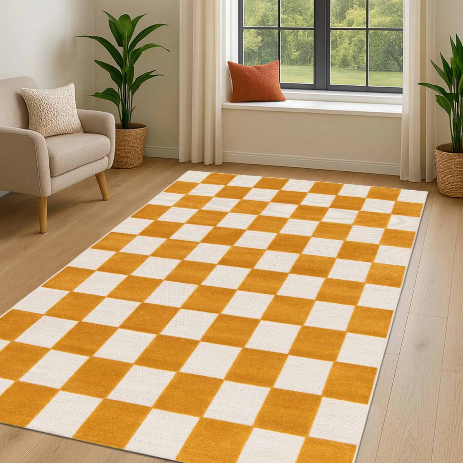 Tapis salon damier en relief moderne   CHILL