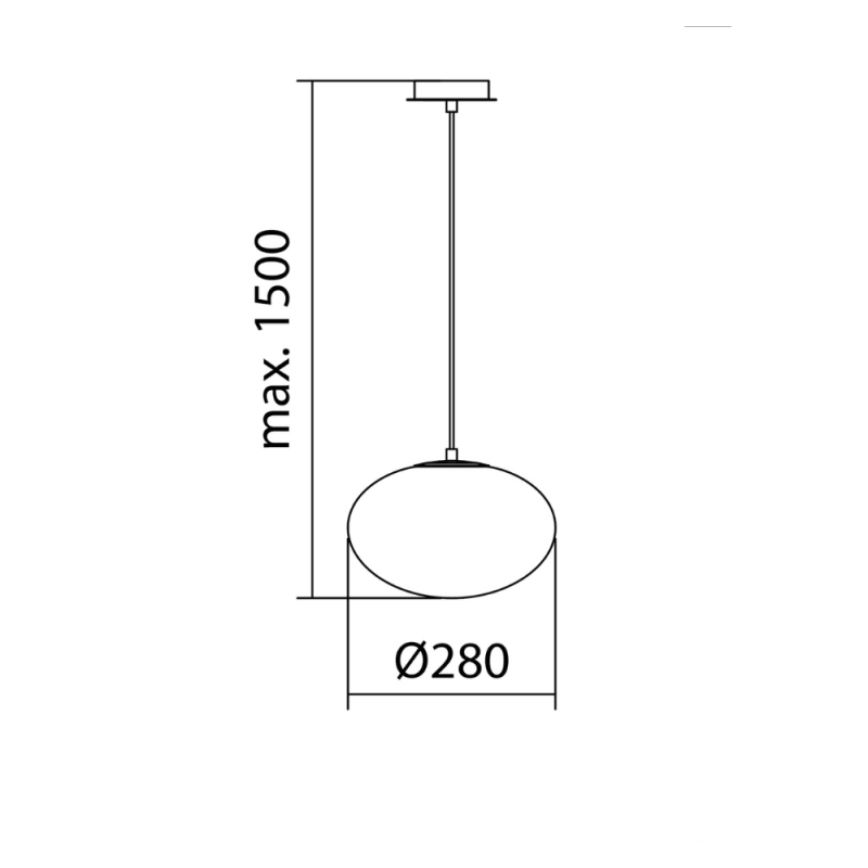 Suspension globe Press noir mat Diam.28