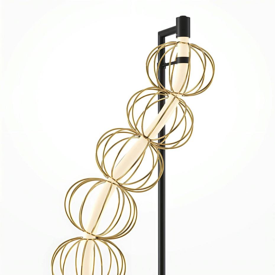 Lampadaire salon design – guirlande métal doré EDEN