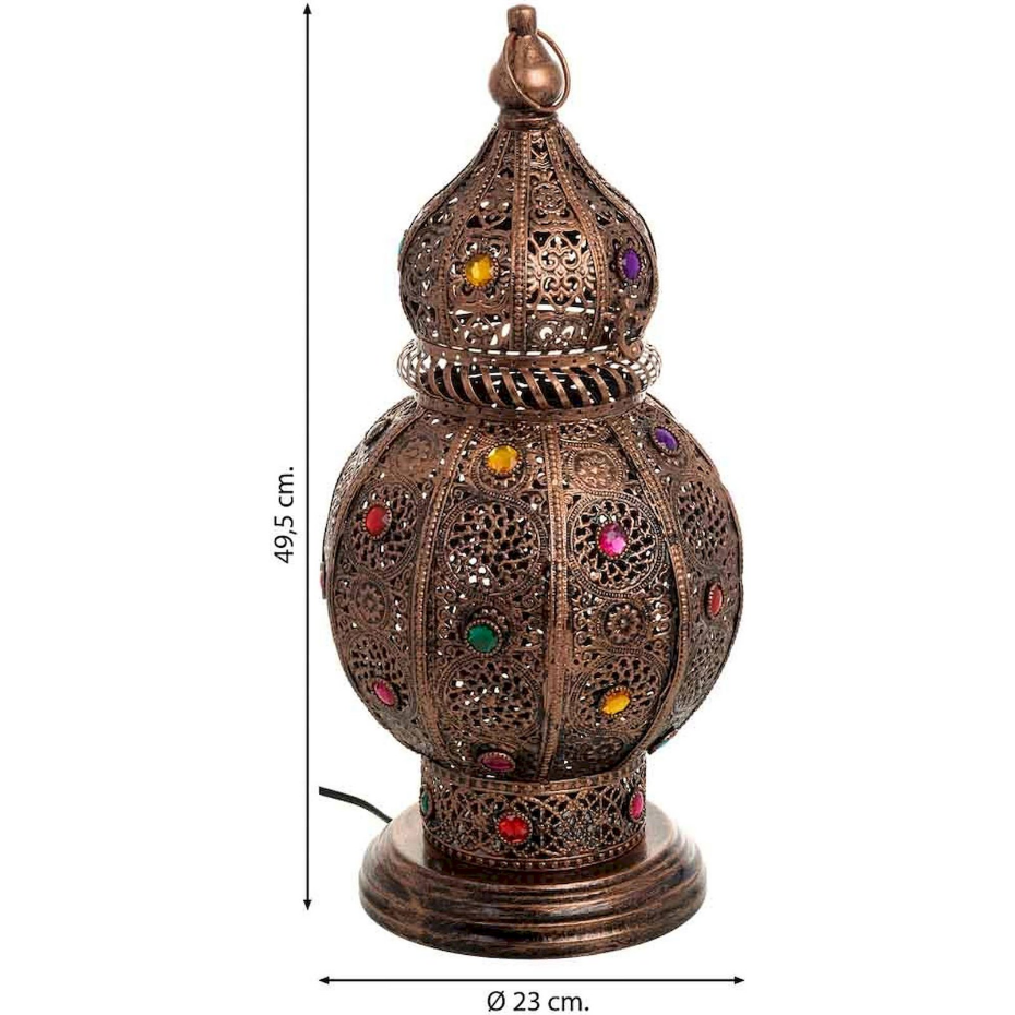 Lampe de table en métal style oriental organique