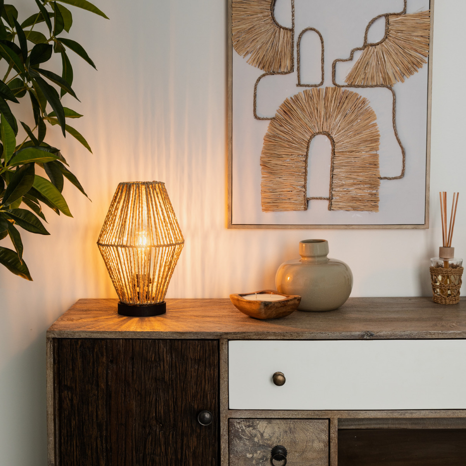 Lampe corde tressée AISSA