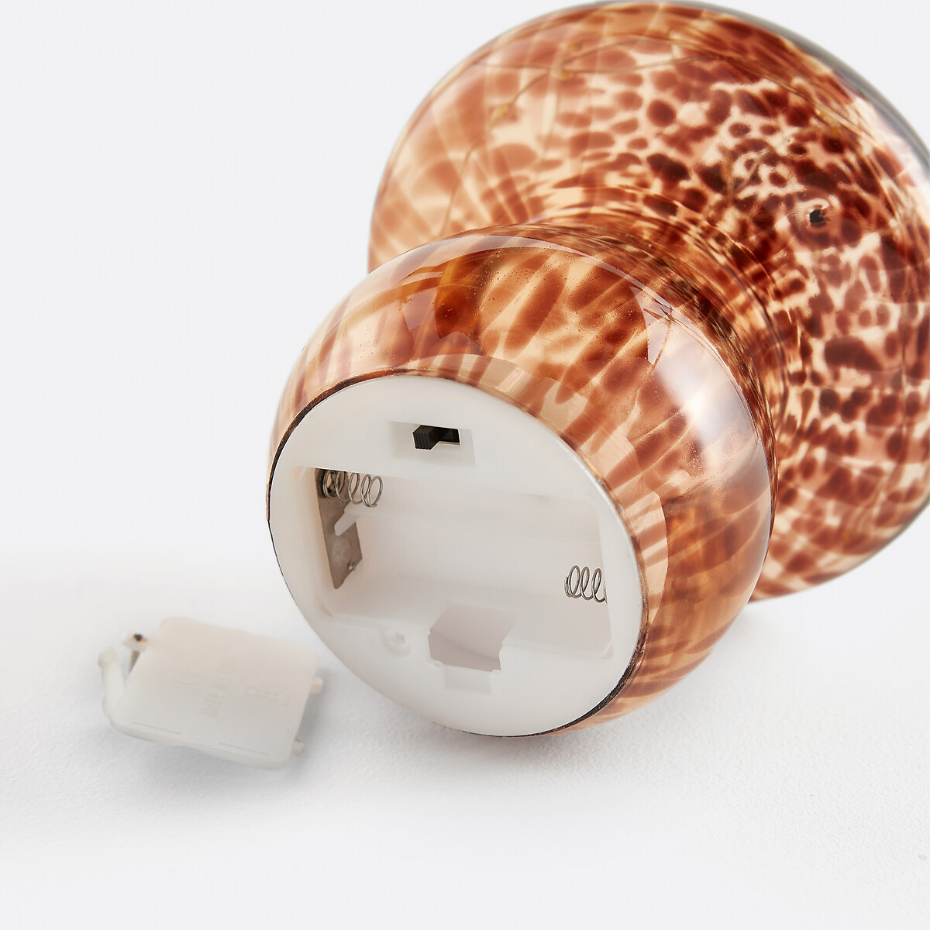 Lampe décorative champignon à LED en verre, Onoki