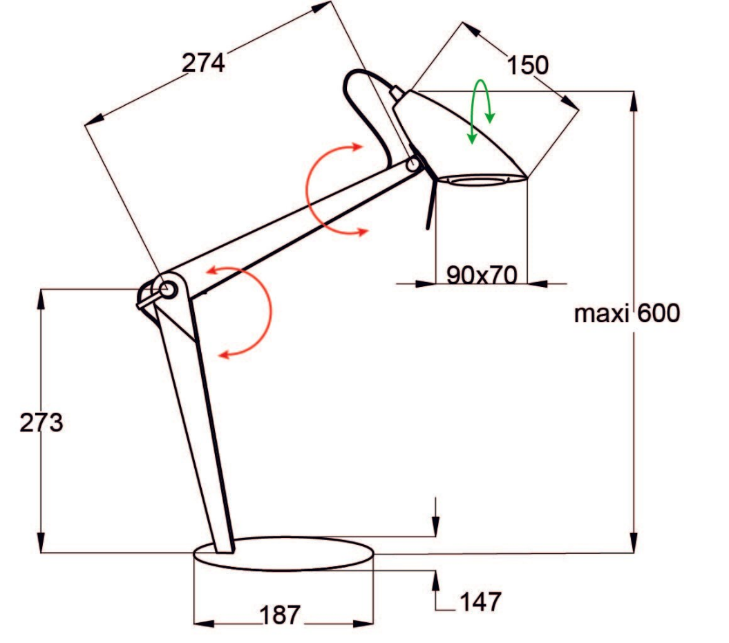 Lampe de bureau en hêtre verni, LORA