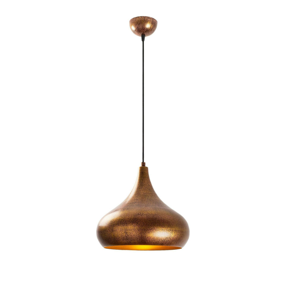 Suspension métal effet cuivre brossé – forme goutte SILE