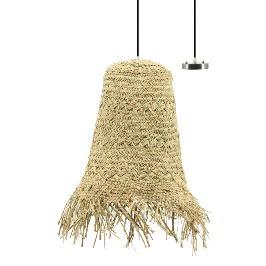 Suspension frange en jonc naturel