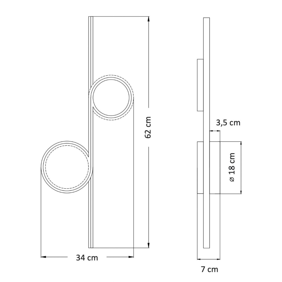 Applique LED design à deux boucles - CELI