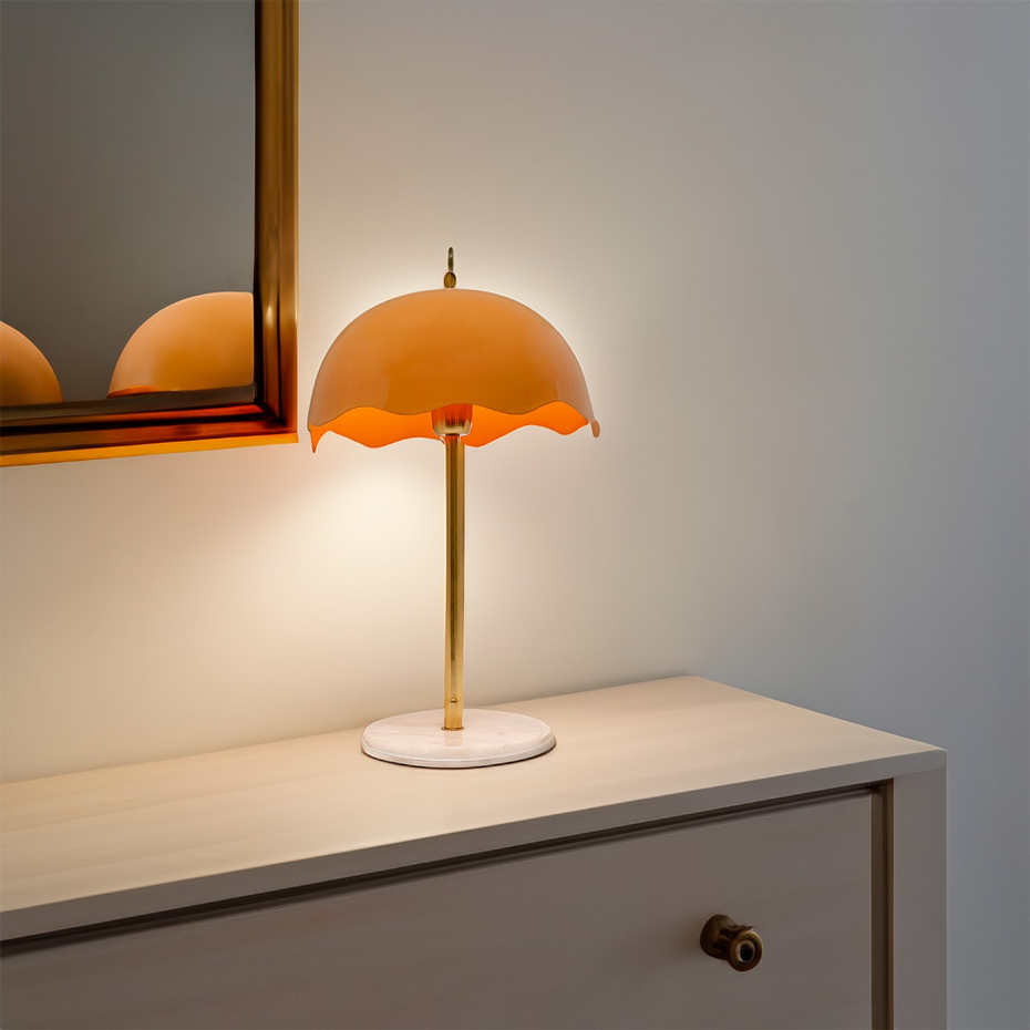 Lampe en acier et marbre, LIA