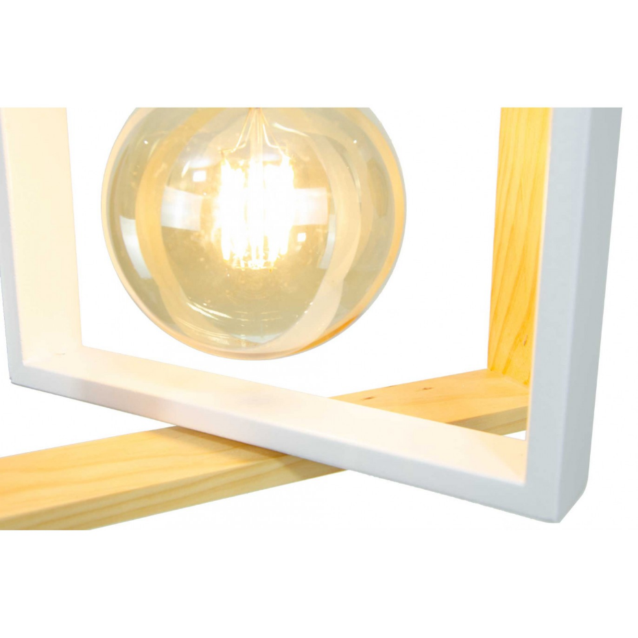 Suspension en bois d'hévéa et métal, WOOLI