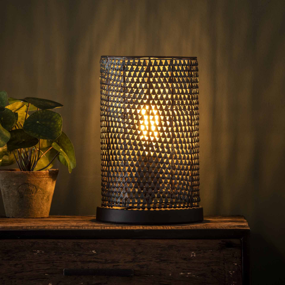Lampe à poser en métal effet maille TRIBECA