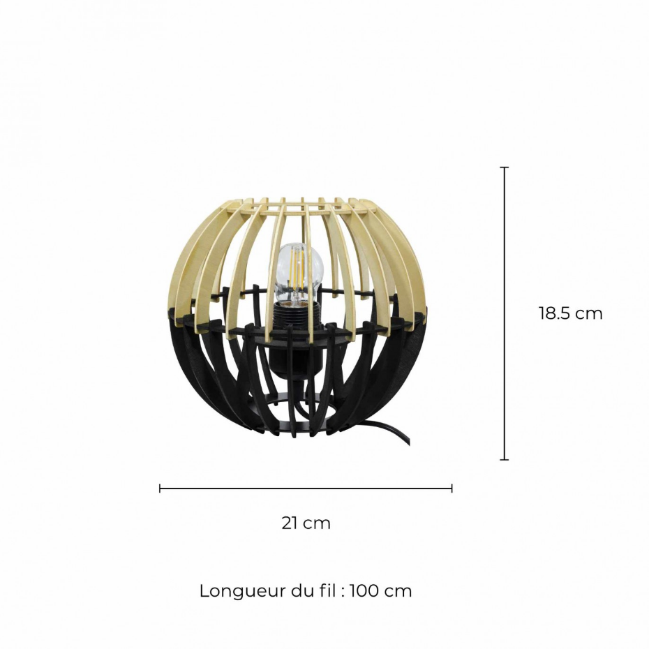 Lampe à poser en bois de peuplier, COBLENCE