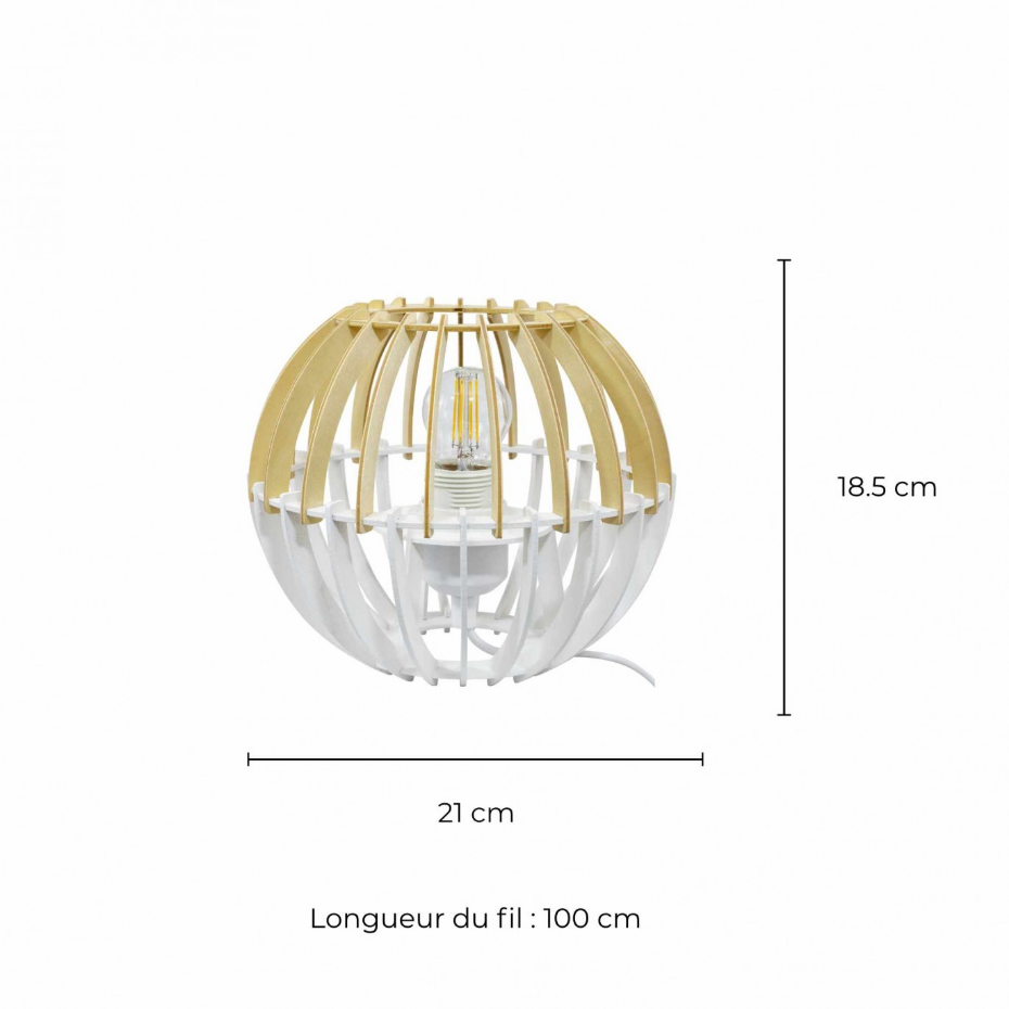Lampe à poser en bois de peuplier, COBLENCE
