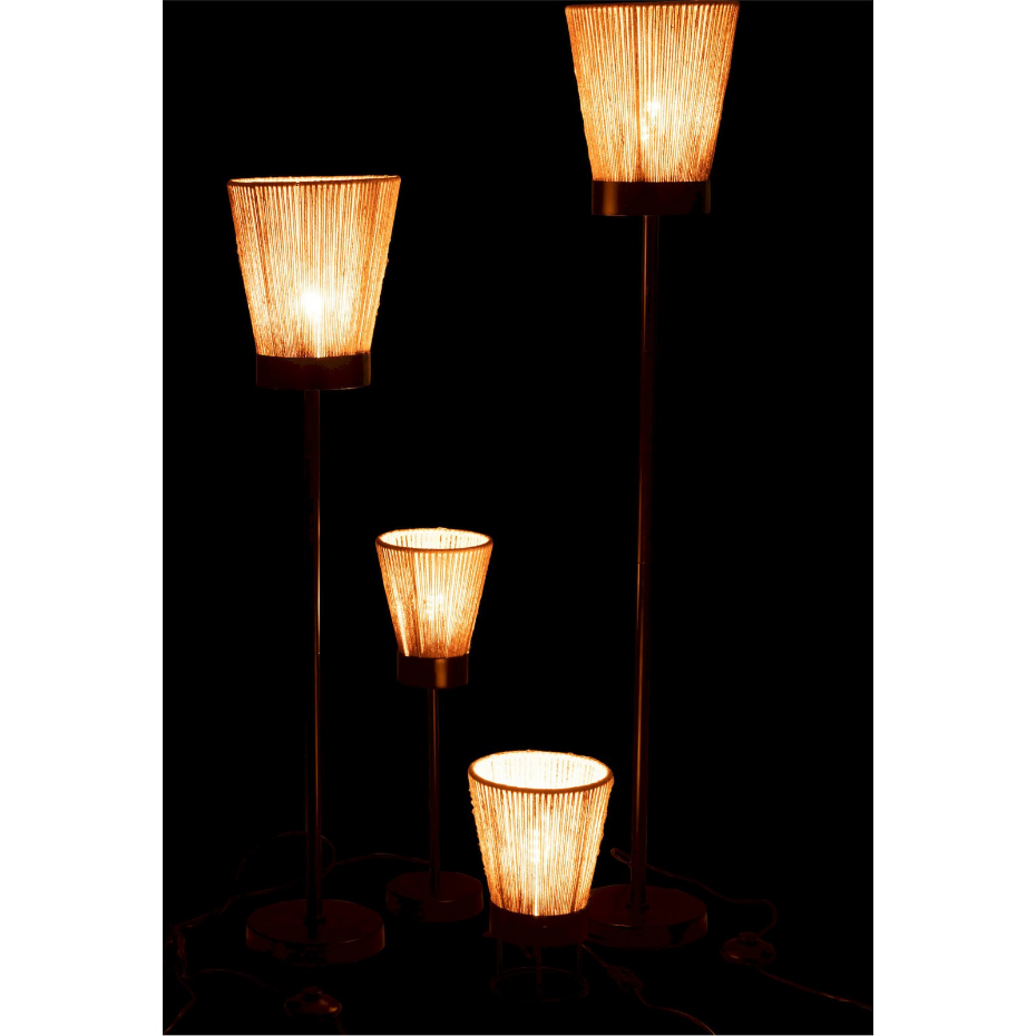 Lampadaire rond en métal et jute